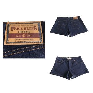 Paris Blues Originals Denim Jean Shorts Dark Wash Blue Sz 9